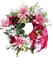 Springtime Country Monogram Initial Wreath For Front Door