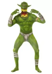 MorphCostumes Green Orc Jaw Dropper Child’s Large (Age 10-12) Costume - NWT