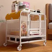 Dog Crate For Small Dogs,Indoor Dog Crate,Metal Dog Crate,pet Crates,Kennel With Wheels And Removable Tray,dog Crate Furniture For Small/Medium/large Dog(White,30.7x21.3x27.6in)