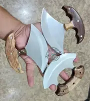 3 pcs of Custom Hand Made Beautiful j2 hard stainless Steel ULU Knife (2567)