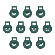 10pcs Plastic Cord Lock Single Hole Toggle Stopper Round Ball Shape Postal Green