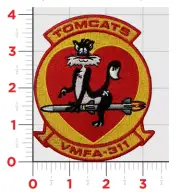 MARINE CORPS VMFA-311 TOMCAT SQUADRON HOOK & LOOP EMBROIDERED PATCH