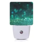Green Glitter Night Light,Plug in Night Lights 0.5W Sleep Friendly for Boys G...