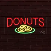 BRAND NEW "DONUTS" w/LOGO 30x12X1 INCH LED FLEX WINDOW/WALL INDOOR SIGN 30375