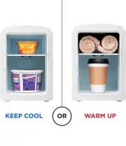 ** Chefman - Portable Mirrored Beauty Fridge With LED Lighting 4L Mini Refri