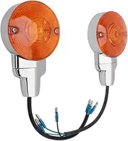 Indicators Flowing Turn Signal Amber Lens Front Flat Turn Signal Light for Harley Touring Electra Tour Glides Turn Signal Indicator (Color : Silver, Size : 1)