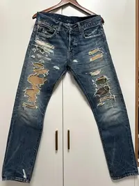 在飛比找Yahoo!奇摩拍賣優惠-ralph.lauren denim supply復古破洞