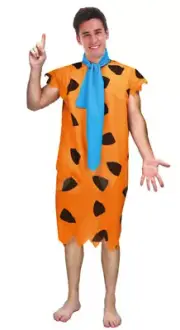 Adult Fred Flintstone Costume Caveman Book week halloween Jungleman Barney Stone