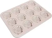 Baking Pan, Madeleine Scallop Cake Pan, Gold and Non-Stick DIY Baking Oven