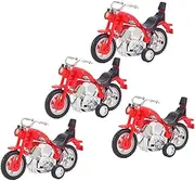 NAMOARLY 4Pcs Inertia Motorbike Pull Back Vehicle Plaything for Random Color Safe Plastic Promotes Cognitive Development Easy to Play No Battery Required Random Color