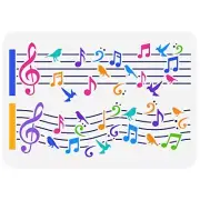 Music and Birds Painting Stencil 11.7x8.3 inch Music Note Pattern Drawing