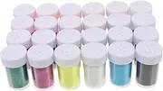 HAWILLOSCH Nail Glitter Sequins 24pcs Set Powder Glitter for Nail Art Manicure Supplies