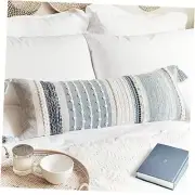 Decorative Lumbar Pillow Cover 14x36 Boho 36" x 14" (Pack of 1) Coastal Blue