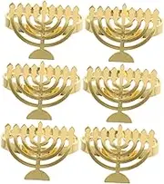 Luxshiny 6pcs Menorah-Shaped Napkin for Hanukkah Dining Table Decor Elegant Holders for Jewish Holiday Gatherings Your Dining