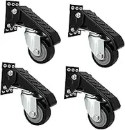 4X Workbench Caster Swivel Castors Side Mounted Metal Adjustable Heavy Duty Moving Wheels Retractable for Equipment Machinery