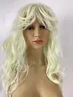 NIB Barsdar Long Platinum Blonde Wig With Bangs - 20 Inch Long Wavy With Bangs