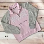 Victoria’s Secret PINK Campus Quarter-Zip Pullover in Pink, XS