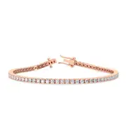 4.0ct. tw. Classic Four-Prong Natural Diamond Tennis Anklet in 10K Rose Gold