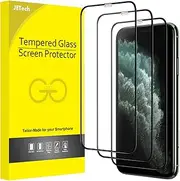 JETech Full Coverage Screen Protector for iPhone 11 Pro Max/iPhone XS Max 6.5-Inch, Black Edge, 9H Tempered Glass Film Case-Friendly, HD Clear, 3-Pack