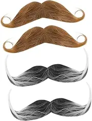 ABOOFAN 4pcs Fake Beards False Beards Funny Fake Mustache Old Man Mustache Costume for Costume Halloween Assorted Color