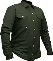 GREAT BIKERS GEAR - Motorbike Mens Shirt Bike Reinforced with Protective Aramid Lining Motorcycle Protectors