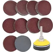 100 Pieces 2 Inch Sanding Discs, 80-3000 Grit Sandpaper with 1/4" Shank Backing Plate and Soft Foam Buffering Pad, for Drill Grinder Rotary Tool, Hook and Loop Sand Paper Assortment Pack
