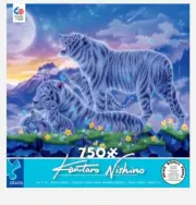 750 Pieces Jigsaw Puzzle Tigers At Midnight Kentaro Nishino Ceaco With Poster