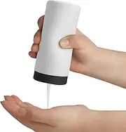 ElmRidge Dish Soap Silicone Dispenser for Kitchen Sink,Squeeze Washing Up Liquid and Hand Soap,Round refillable Silicone Bottles,Easy to Fill and to use, 8.5 oz,Black 2.4 x 2.4 x 5.5 inches (White)