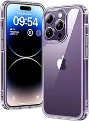[TAURI] for iPhone 14 Pro Max Case 6.7", Military-Grade Protection, [Anti-Yellowing] Shockproof Transparent Back Bumper Phone Cover - Clear