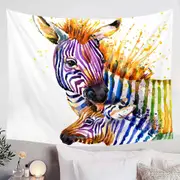 Colorful Colt and Momma Zebra Tapestry