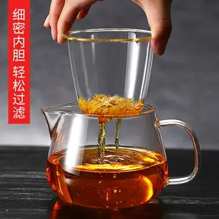 玻璃茶壺套裝家用加厚耐熱高溫小號過濾花茶壺單壺茶水分離泡茶壺