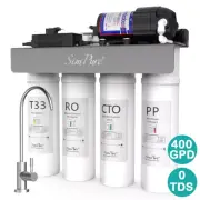 SimPure WP2-400G UV Water Filtration Reverse Osmosis System Under Sink Tankless