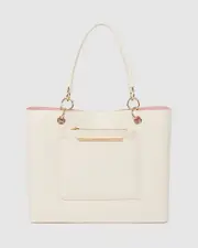 Ivory Tia Large Pocket Tote Bag