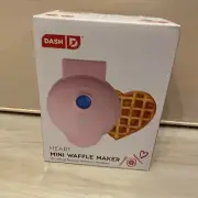 Dash Heart Pink Mini Waffle Maker Valentine’s Wedding 350 watt BRAND NEW