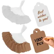 1000 Pcs Price Tags with Hanging Strings Paper Hang Tags Writable String EmyrL