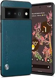 [Puxssul] for Google Pixel 6 Pro case 5G (2021), Soft TPU Artificial Leather case,Extremely Light Ultra-Light Camera Protection Leather Cover Case for Google Pixel 6 Pro 5G (Teal)