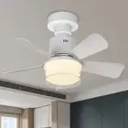Ceiling Fan Light 5 BladesLED Light Fan with Extension Connector (White) AU