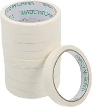 jojofuny Crepe Paper Masking Tape White Adhesive Tape for Car Spraying 10 Pcs Pack Easy to Use