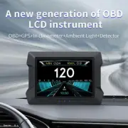 GPS OBD2 HUD Speedometer Inclinometer 3.5" Car Speed RPM Slope Tilt Angle Guage (for: Fiat)