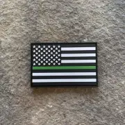 Thin Green Line Flag PVC Patch
