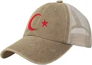 [Generic] National Emblem of Turkey Cowboy Mesh Baseball Cap for Turks Man Woman Outdoor Adjustable Denim Hat