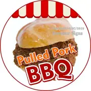 BBQ Pulled Pork DECAL (Choose Your Size) Concession Food Vinyl Circle Sticker