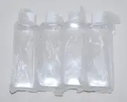 New Set of 4 Clear Plastic 8.5 oz 250 ml Refillable Empty Flat Side Bottles