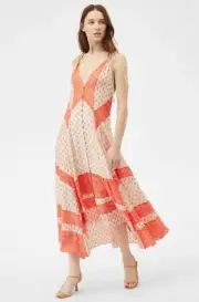 Rebecca Taylor BLOCK PRINT MIX TANK DRESS SIZE 8 RV$595