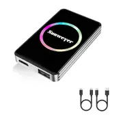 Wireless CarPlay Adapter Car Streaming Device Ai Box Support Netflix, YouTube, Hulu, Disney, Android Auto Wireless Adapter with LED Ambient Light