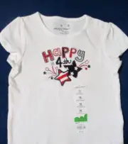 NEW BABY GIRLS 18 MONTHS JUMPING BEANS SHIRT TOP HAPPY 4TH WHITE RED DARK BLUE