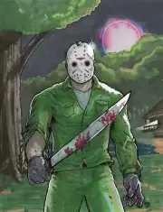 JASON VORHEES Friday 13th GCP COMICS Original 1 of 1 Art Pencil Marker Sketch