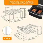2 Pcs Air Fryer Racks 304 Stainless Steel Skewer Rack for Air Fryer Metal ToXtm