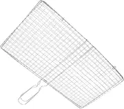 GANAZONO Barbecue Grill Basket Mesh Rack for Fish Vegetables Durable Accessory for Outdoor Cooking Easy to Use and Clean for Camping Home Grilling