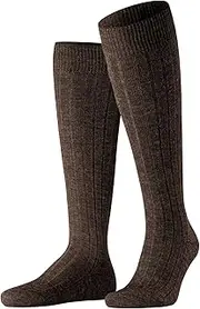 [FALKE] Men's Teppich Im Schuh Knee-High Socks Merino Wool Black Grey More Colours Warm Thick Ribbed Heavy Duty Long Sock Cushioned Sole For Winter Casual Looks Or Work 1 Pair